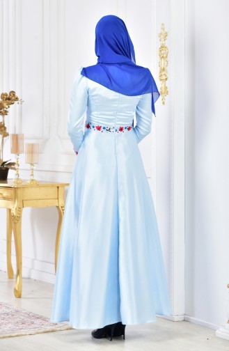 Taft Abendkleid mit Stickerei 0406-01 Baby Blau 0406-01