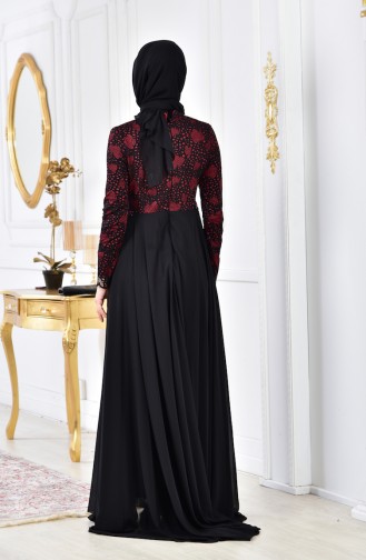 Robe de Soirée Perlées 8105A-03 Bordeaux 8105A-03