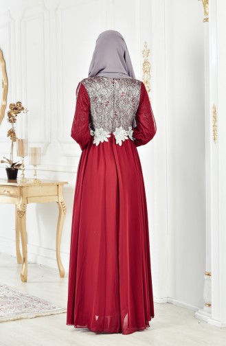 Robe de Soirée a Paillette 8143-01 Bordeaux 8143-01