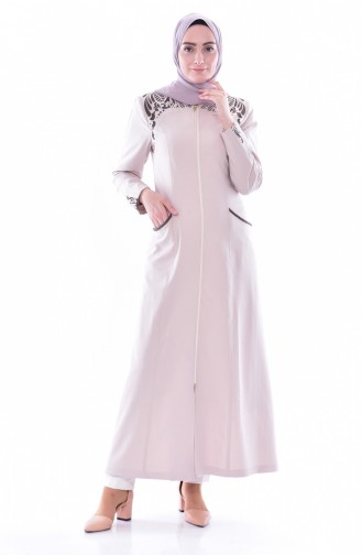 Hijab Mantel mit Tasche 1050-01 Creme 1050-01