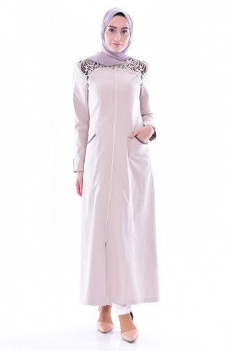 Hijab Mantel mit Tasche 1050-01 Creme 1050-01