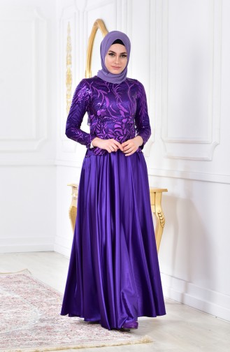 Purple İslamitische Avondjurk 0517-01