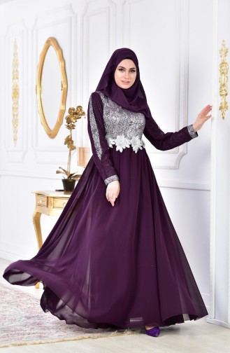 Purple İslamitische Avondjurk 8143-05