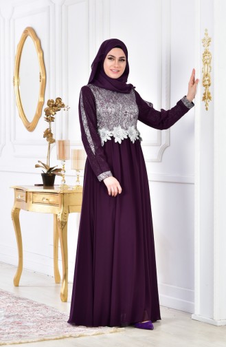 Lila Hijab-Abendkleider 8143-05