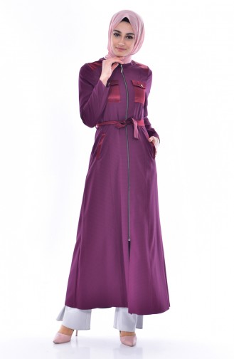 Hijab Mantel mit Reißverschluss 1035-02 Zwetschge 1035-02