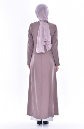 Hijab mantel mit versteckten Knöpfen 0115-04 Nerz 0115-04