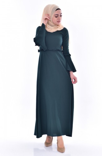 Smaragdgrün Hijab Kleider 8035-11