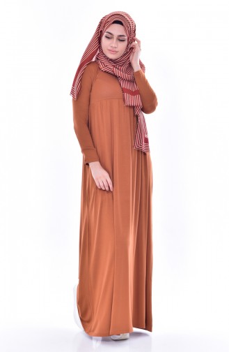 Robe Plissée Grande Taille 0729B-11 Tabac 0729B-11