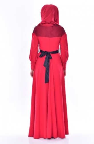 Dantelli Elbise 2683-01 Kırmızı