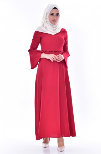 Red Hijab Dress 8035-08