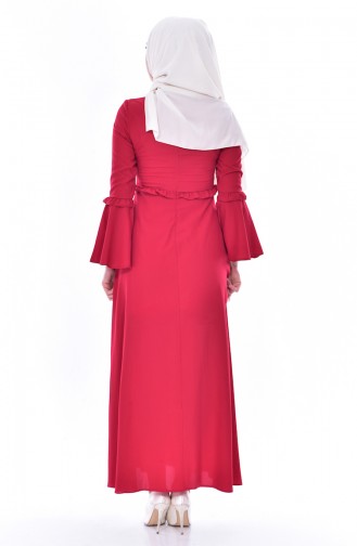 Red Hijab Dress 8035-08