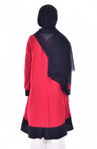 Tunika mit Patchwork 3190-02 Rot 3190-02