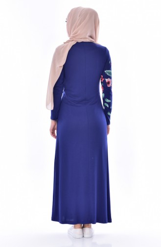 Bislife Printed Dress 7795-06 Navy Blue 7795-06