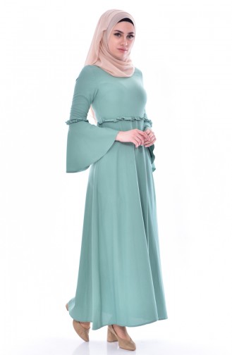 Mint Green Hijab Dress 8035-07