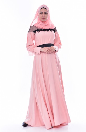 Kleid mit Spitzen 2683-02 Puder 2683-02