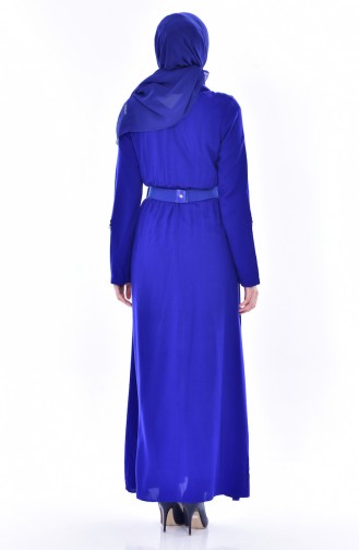 Saks-Blau Hijab Kleider 0090-01
