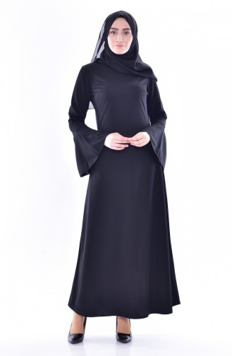 Schwarz Hijab Kleider 0124-11
