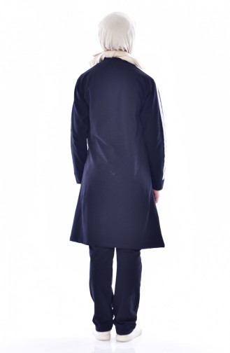 Zippered Tracksuit Suit 18085-02 Navy 18085-02