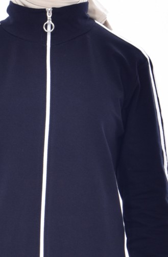 Zippered Tracksuit Suit 18085-02 Navy 18085-02