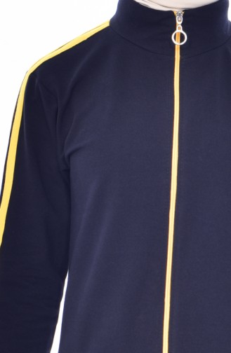 Zippered Tracksuit Suit 18085-04 Navy Mustard 18085-04