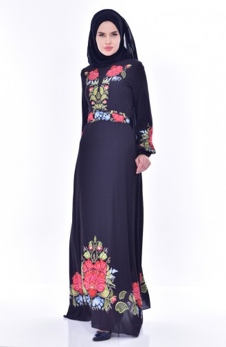 Navy Blue İslamitische Jurk 2602-01