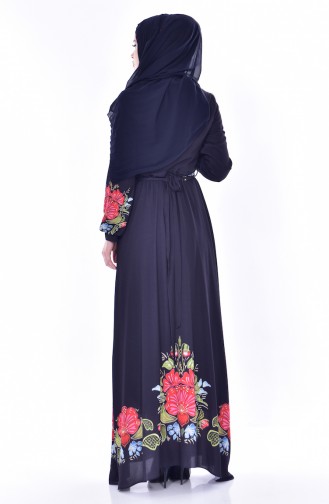 Navy Blue Hijab Dress 2602-01