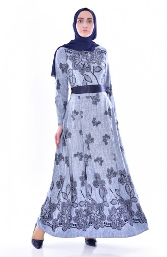 Blue Hijab Dress 2686-02