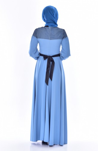 Kleid mit Spitzen 2683-03 Blau 2683-03