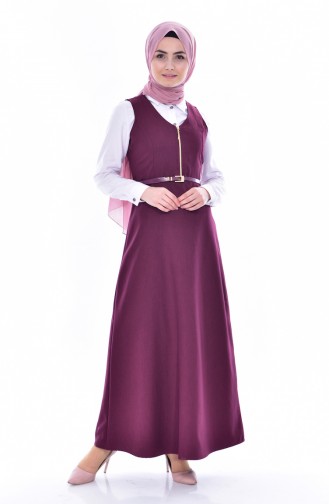 Plum Hijab Dress 4095-03