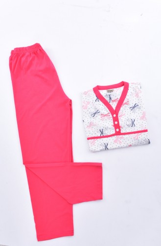 Patterned Women´s Pajamas Suit 1020-03 Vermilion 1020-03