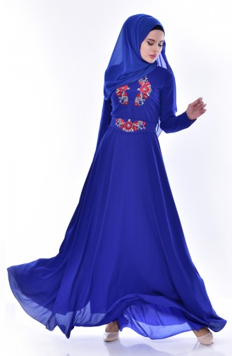 Saxe Hijab Dress 2627-01