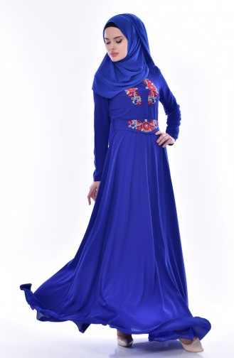 Saxe Hijab Dress 2627-01
