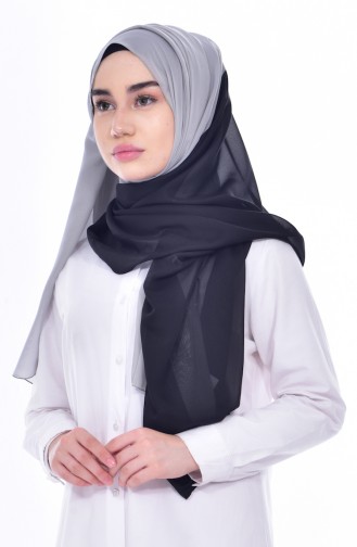Châle Deux Couleurs 901297-01 Noir Gris 01