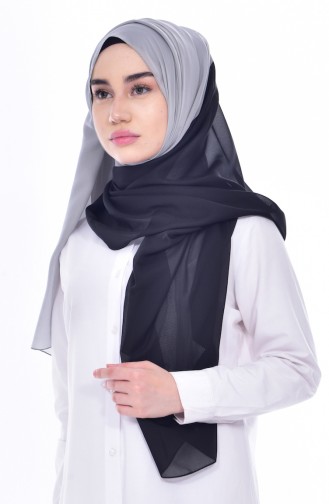 Châle Deux Couleurs 901297-01 Noir Gris 01