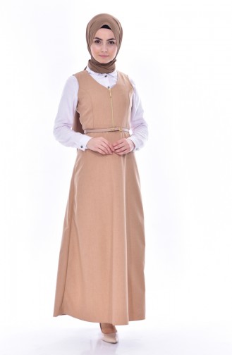 فستان بني باهت 4095-04