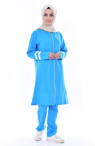 Zippered Tracksuit Suit 18050-22 Turquoise 18050-22