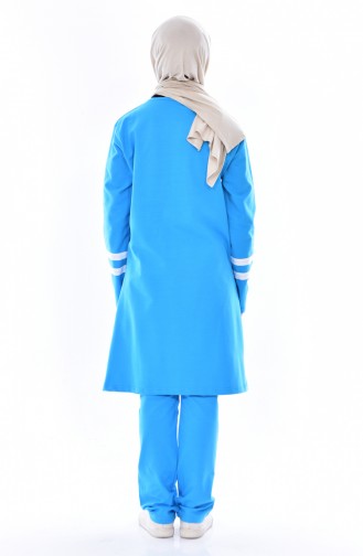 Zippered Tracksuit Suit 18050-22 Turquoise 18050-22