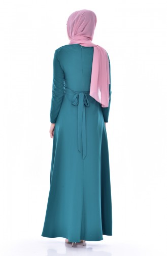 Emerald Green Hijab Dress 2770-01