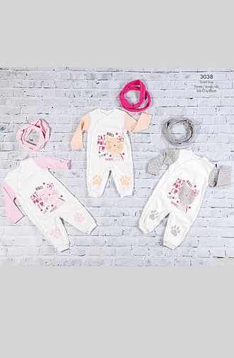 Baby Patented Cat 2 Pcs Overalls WG3038-01 Pink 3038-01