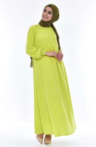 Kleid mit Gummi 0021-34 Pistaziengrün 0021-34