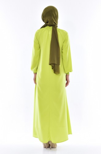 Kleid mit Gummi 0021-34 Pistaziengrün 0021-34