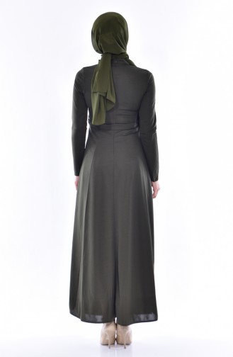 Khaki Hijab Dress 0552-04
