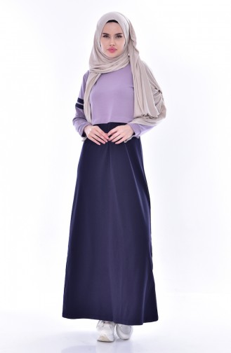 Lila Hijab Kleider 8162-08