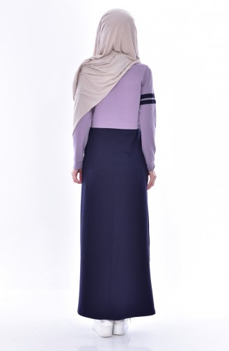 Lila Hijab Kleider 8162-08