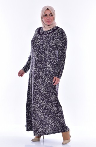 Robe a Motifs Grande Taille 4438C-01 Pourpre 4438C-01