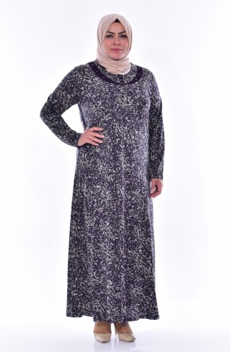 Robe a Motifs Grande Taille 4438C-01 Pourpre 4438C-01