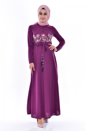 Plum Hijab Dress 0552-01
