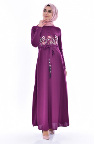 Plum Hijab Dress 0552-01