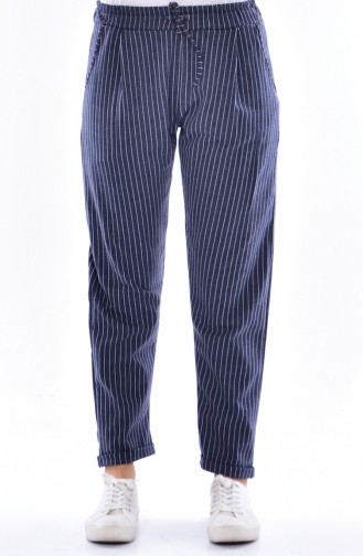 Pantalon a Rayure et Poches 1335-05 Bleu Marine Clair 1335-05