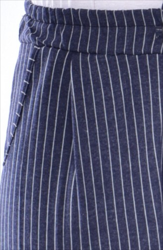 Pockets Striped Pants 1335-05 Light Navy Blue 1335-05